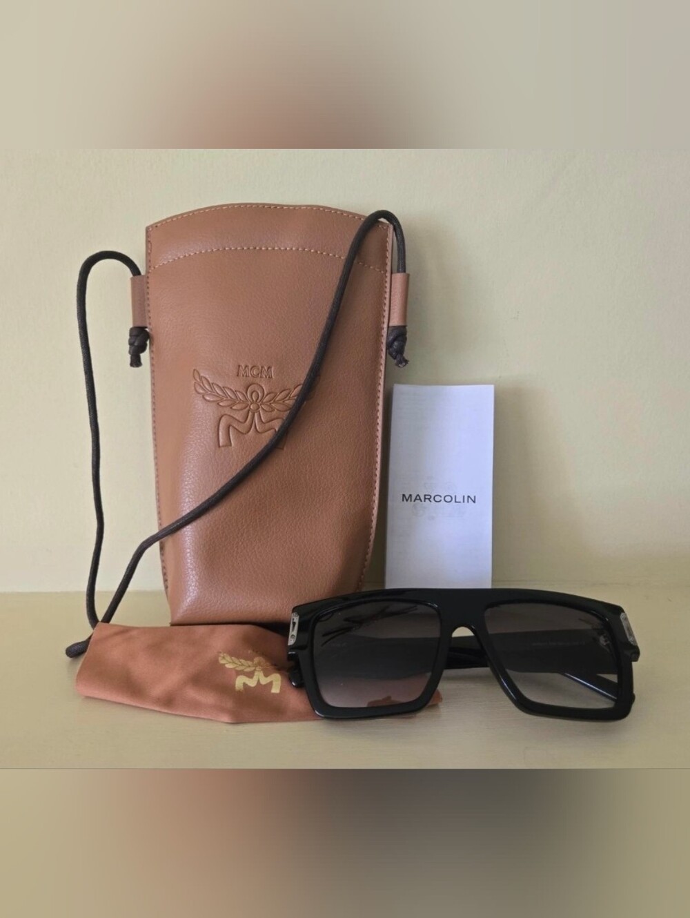 MCM MW0011 Sunglasses 01B Black Authentic 55 Unisex 55-16-145